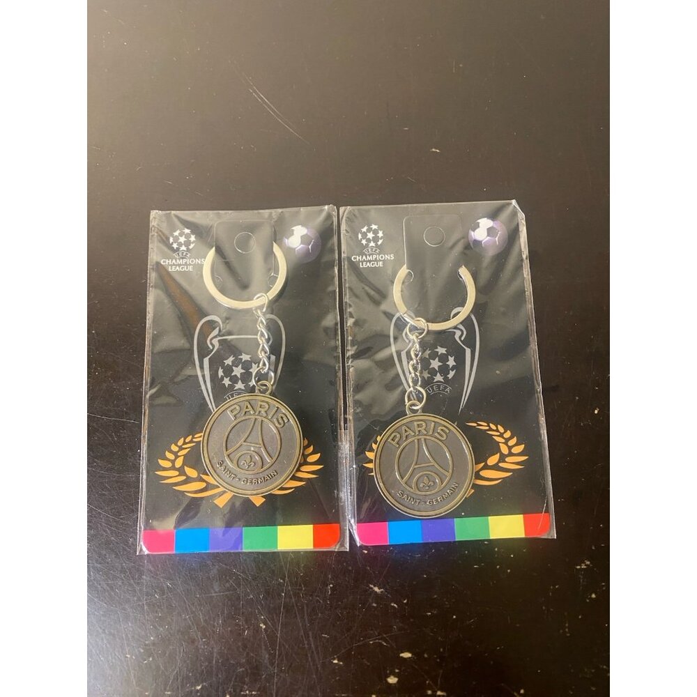 2 PSG Soccer FOOTBALL Metal Keychains